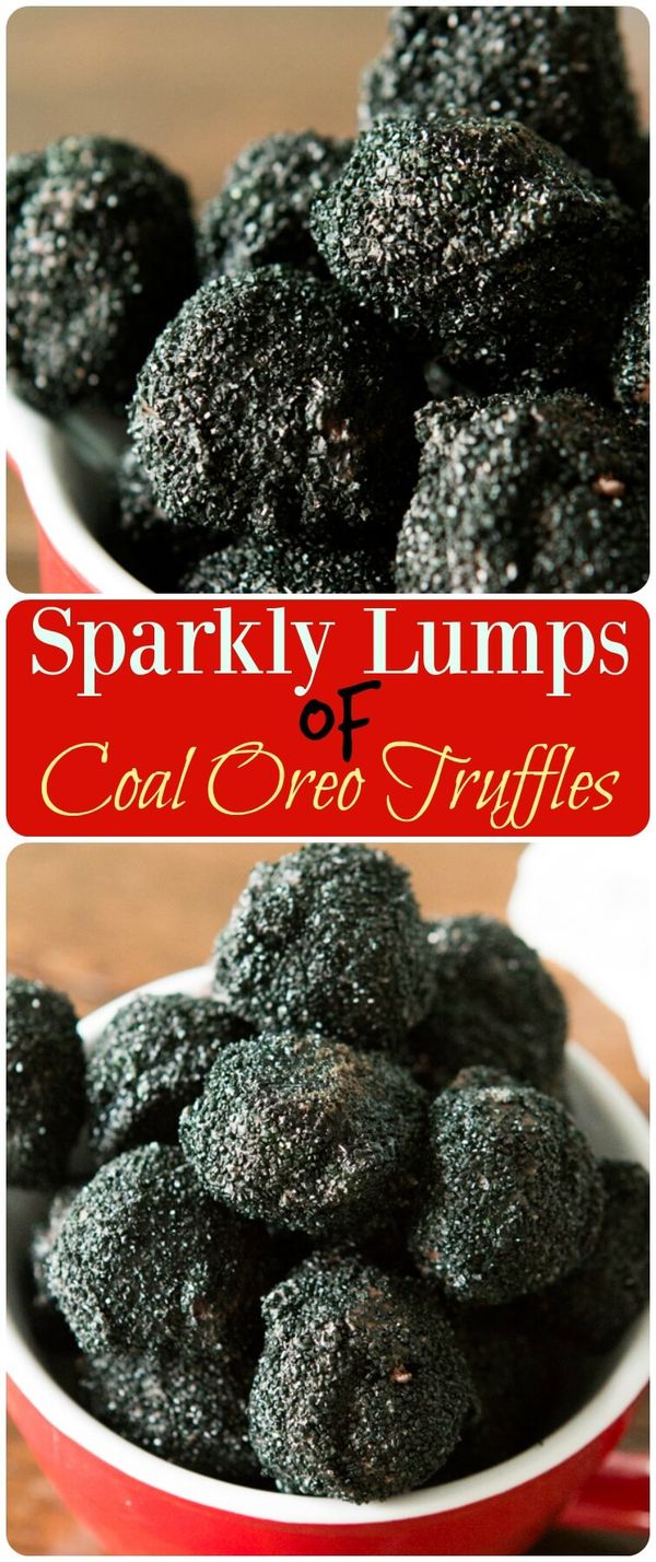 Sparkly Lumps of Coal Oreo Truffles