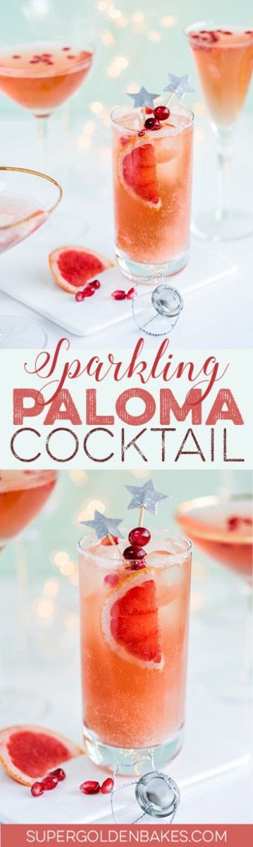 Sparkly Paloma and French Kiss - New Year's Eve cocktails