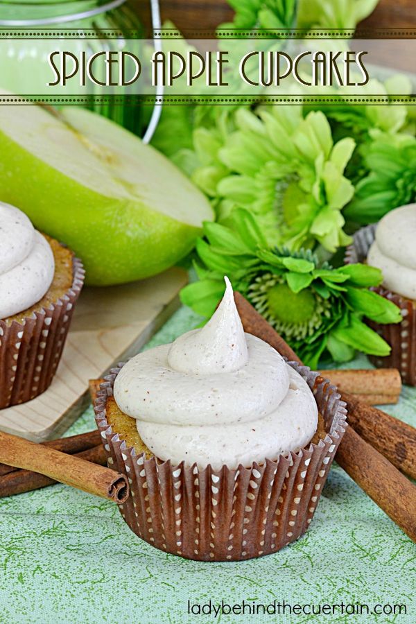 Spiced Apple Cupcakes with Snickerdoodle Cookie Dough Frosting