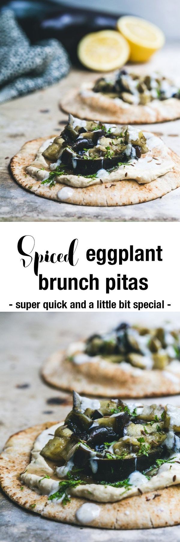 Spiced Eggplant Brunch Pitas