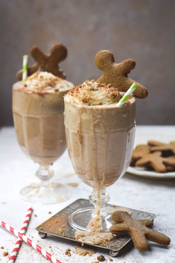 Spiced Gingerbread Cookie Milkshakes