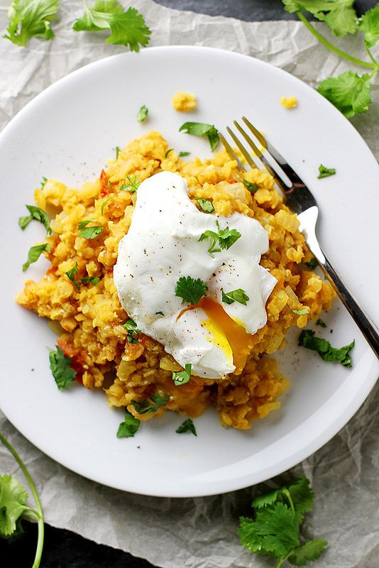 Spiced Lentils with Poached Eggs