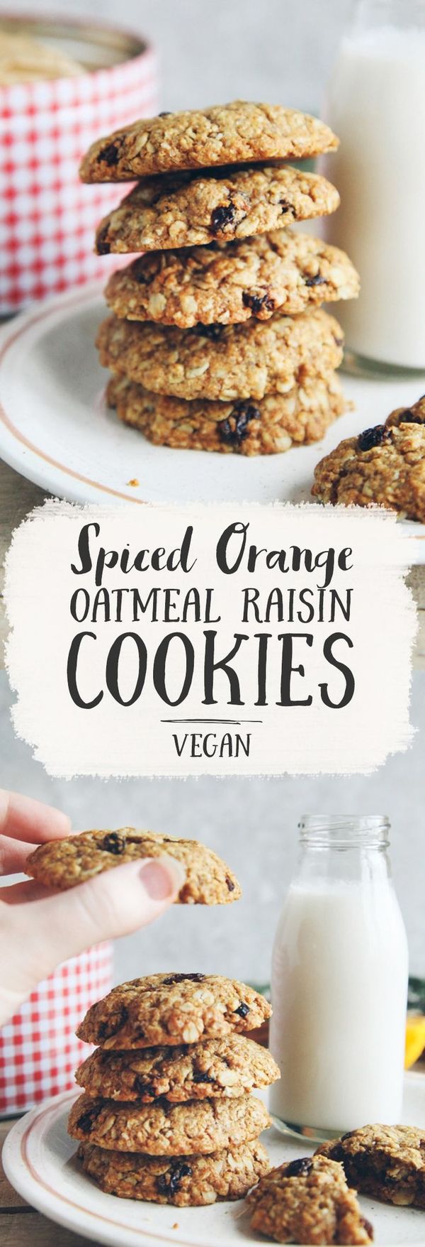 Spiced Orange Oatmeal Raisin Cookies