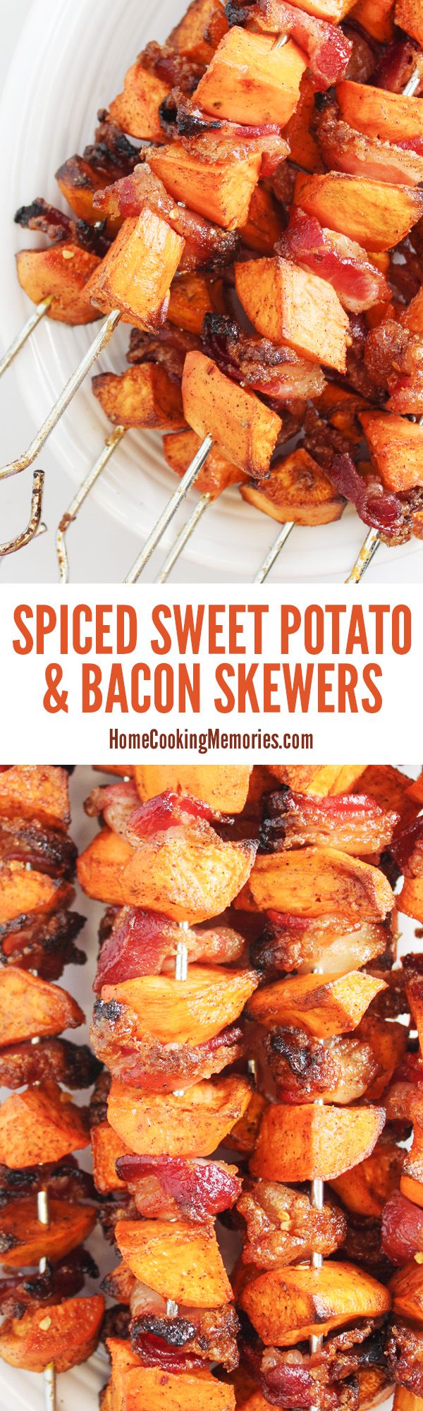 Spiced Sweet Potato and Bacon Skewers