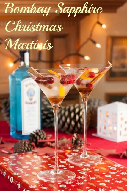 Spiced Vanilla & Cranberry Christmas Gin Martinis