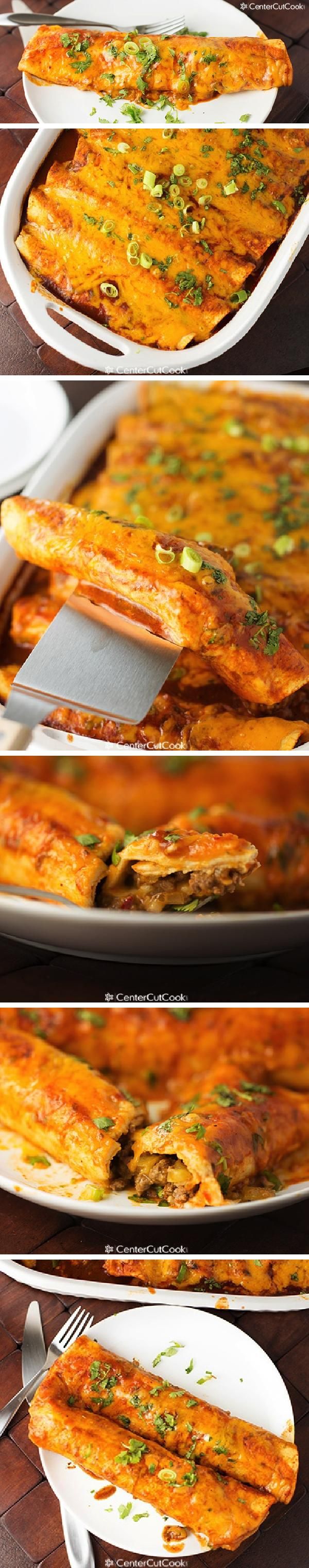 Spicy Cheese and Beef Enchiladas