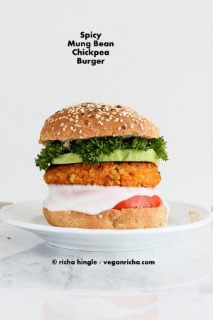 Spicy Chickpea Lentil Burgers