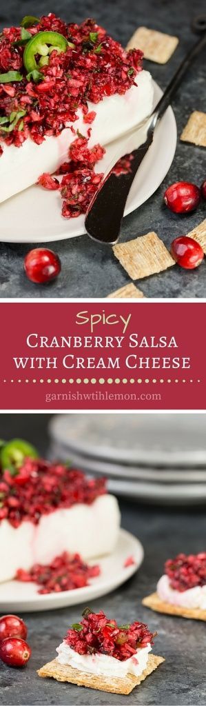 Spicy Cranberry Salsa with Cream Cheese