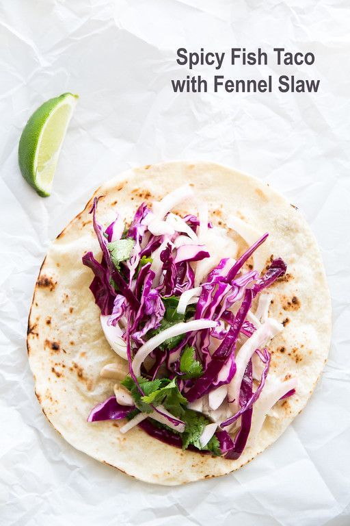 Spicy Fish Tacos with Fennel Slaw