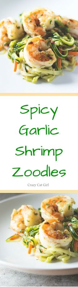 Spicy Garlic Shrimp Zoodles (Zucchini Noodles