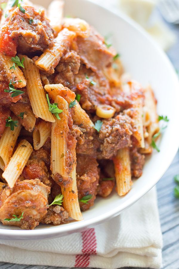 Spicy Italian Sausage Marinara Pasta