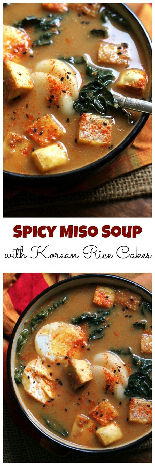 Spicy Miso Soup with Korean Rice Cakes