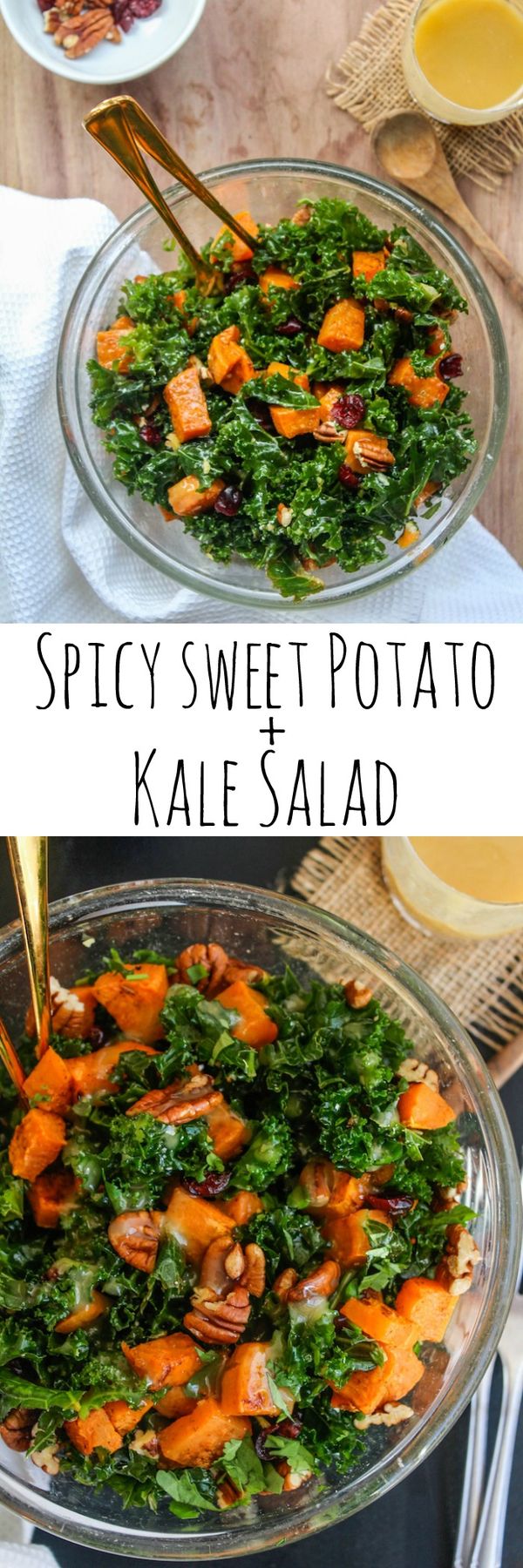 Spicy Roasted Sweet Potato & Kale Salad