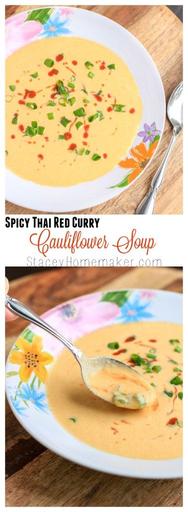 Spicy Thai Red Curry Cauliflower Soup