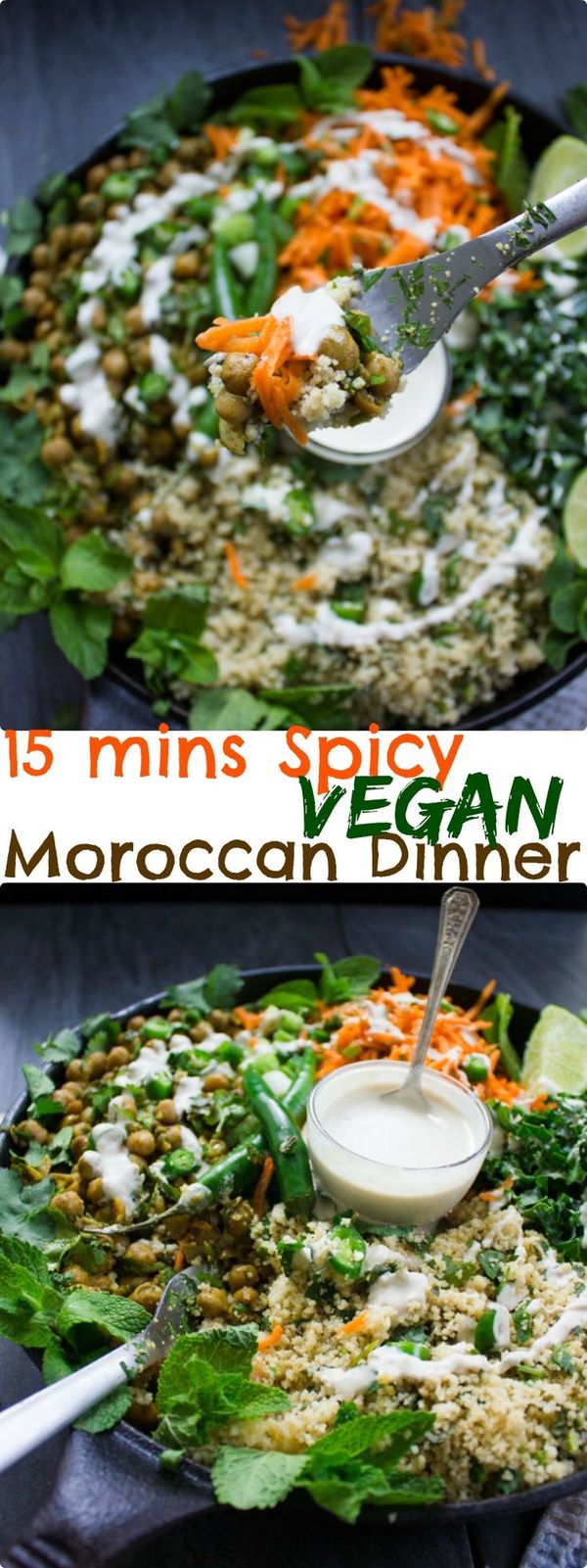 Spicy Vegan Chickpea Moroccan Couscous