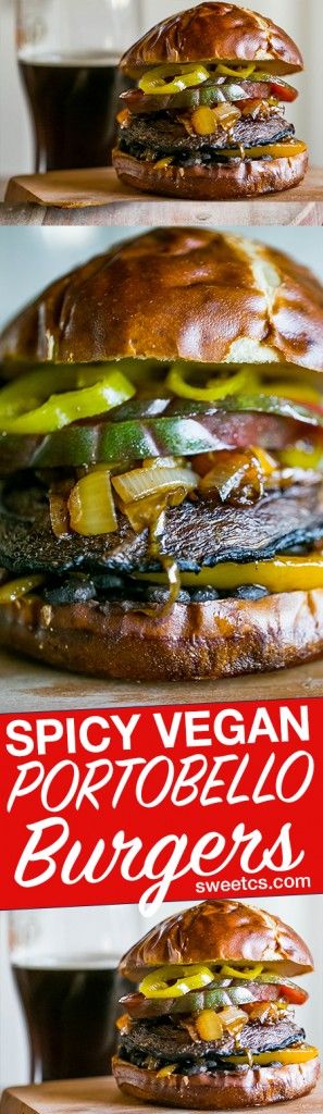 Spicy Vegan Portobello Mexican Burgers