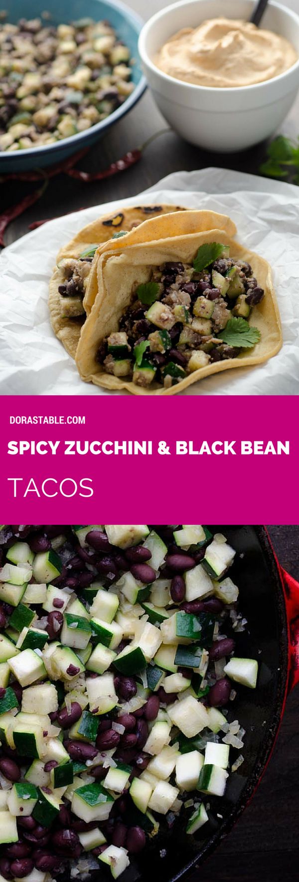 Spicy Zucchini and Black Bean Tacos