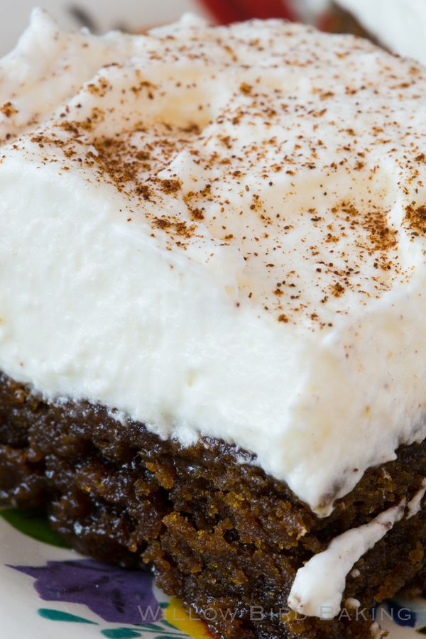 Spiked Gingerbread Cream Bars (for SERIOUS Gingerbread Lovers