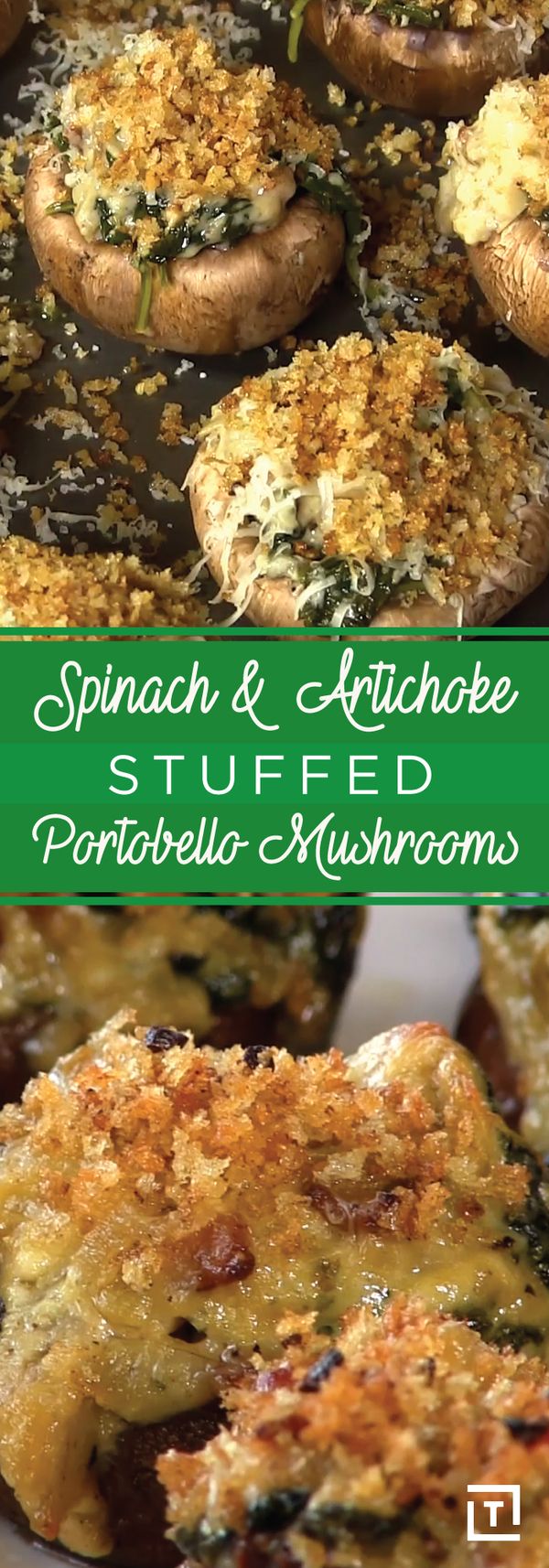 Spinach & Artichoke Stuffed Portobellos