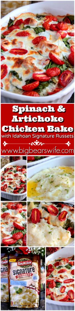 Spinach and Artichoke Chicken Bake with Idahoan Signature Russets