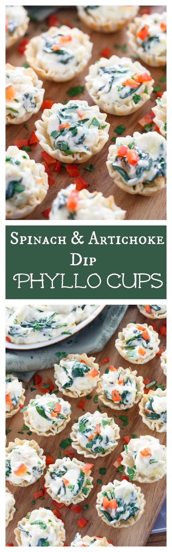 Spinach and Artichoke Dip Phyllo Cups