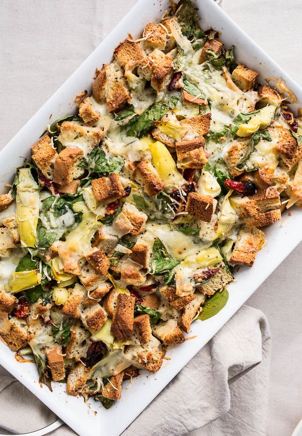 Spinach and Artichoke Strata Recipe (Gluten-Free