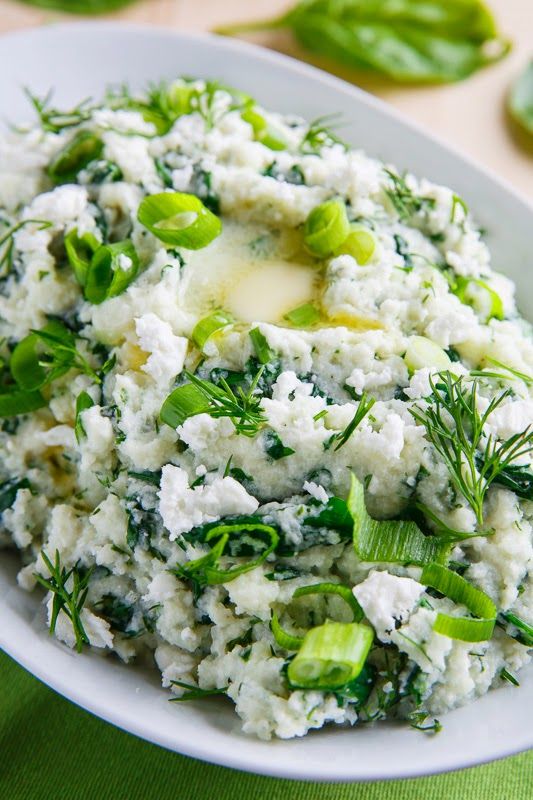 Spinach and Feta Mashed Cauliflower