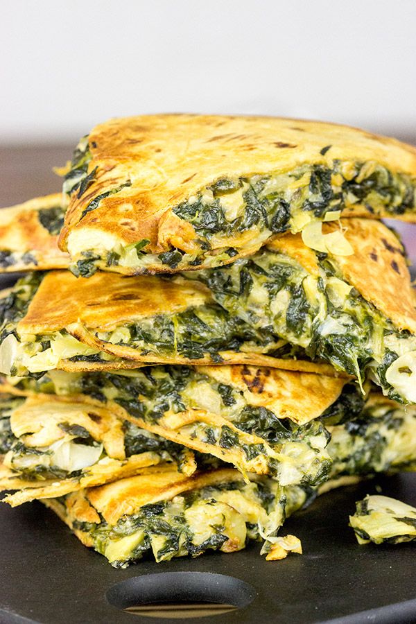 Spinach Artichoke Quesadillas