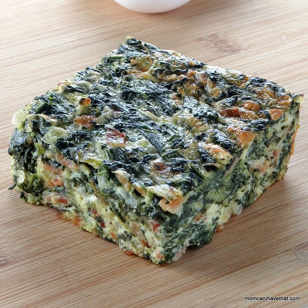 Spinach, Bacon & Onion Crustless Quiche