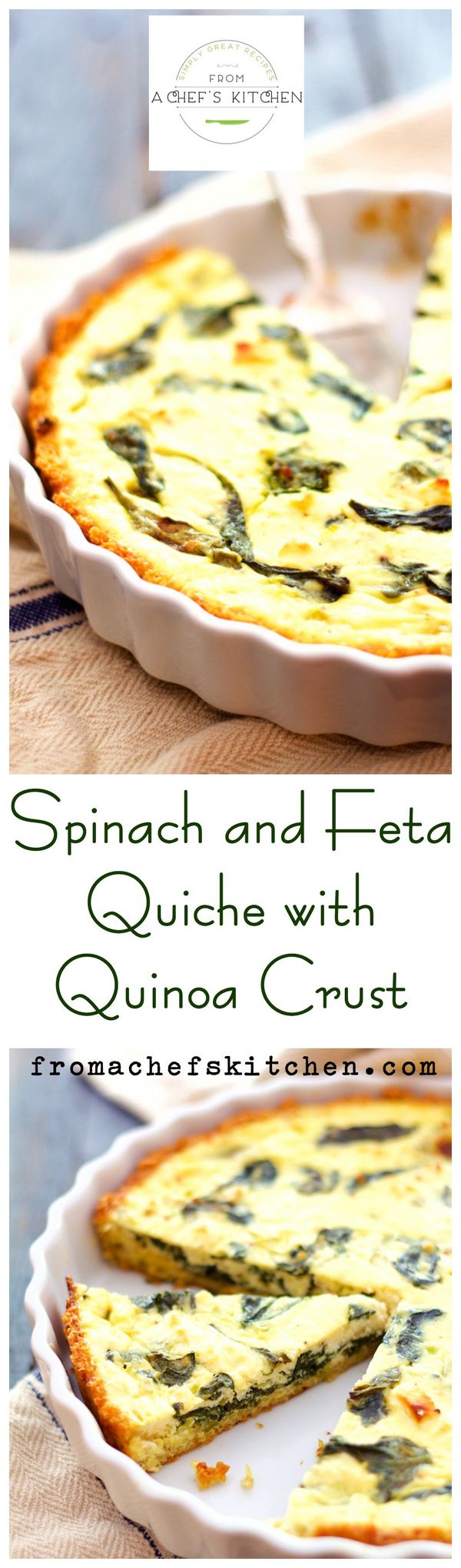 Spinach - Feta Quiche with Quinoa Crust