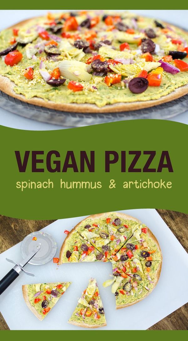 Spinach Hummus Pizzawith Artichoke Hearts