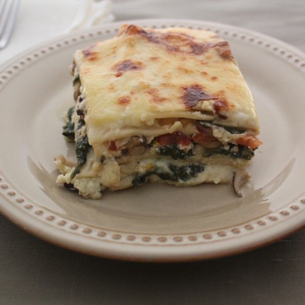 Spinach, Mushroom, And Four Cheese Lasagna