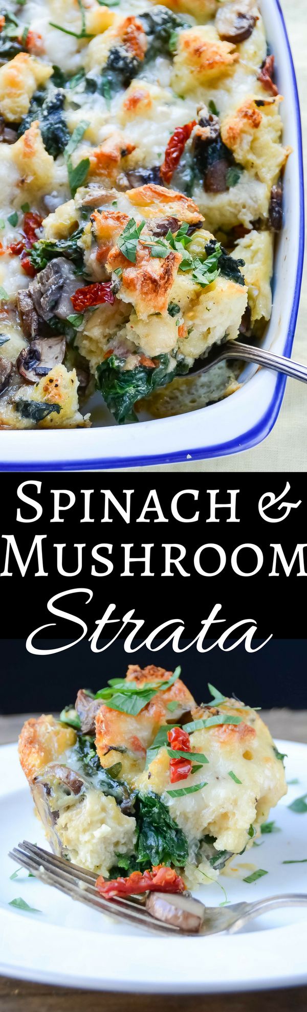 Spinach mushroom strata