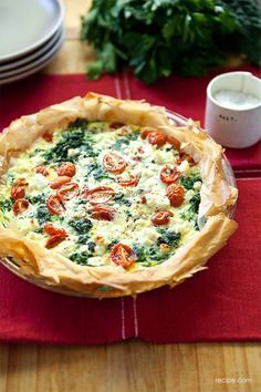 Spinach Pancetta Quiche