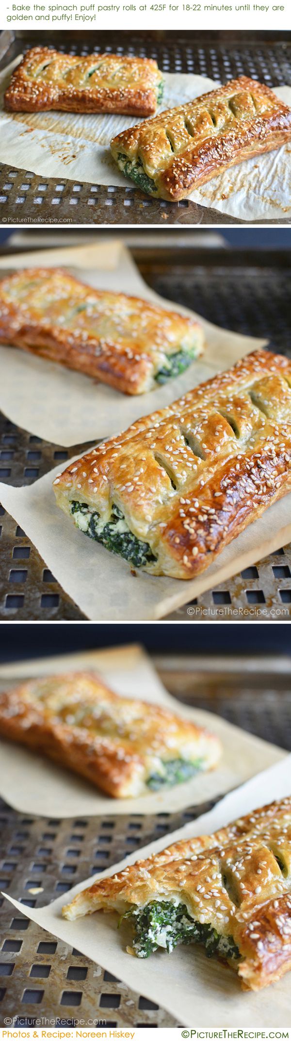 Spinach Puff Pastry Rolls with Feta and Ricotta