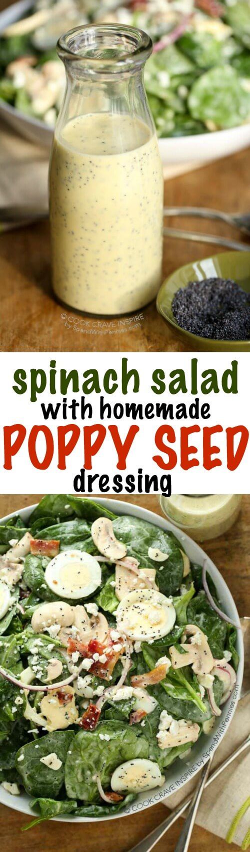 Spinach Salad with Creamy Poppy Seed Vinaigrette