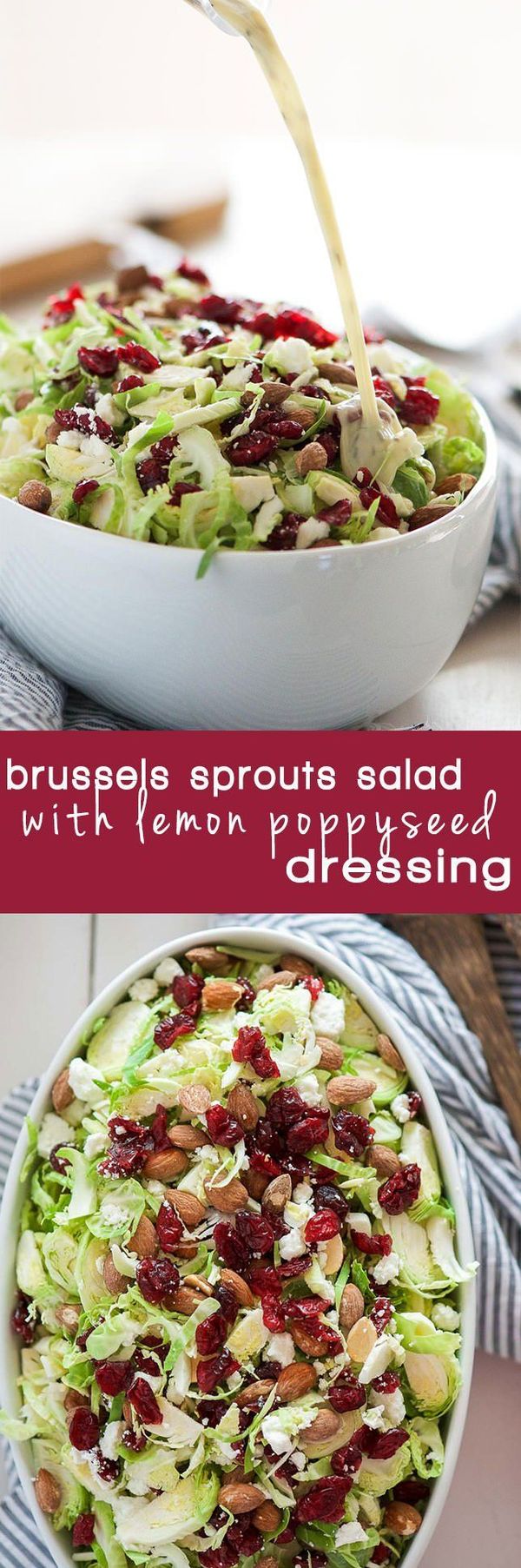 Spring Shaved Brussels Sprout Salad with Lemon Poppyseed Dressing