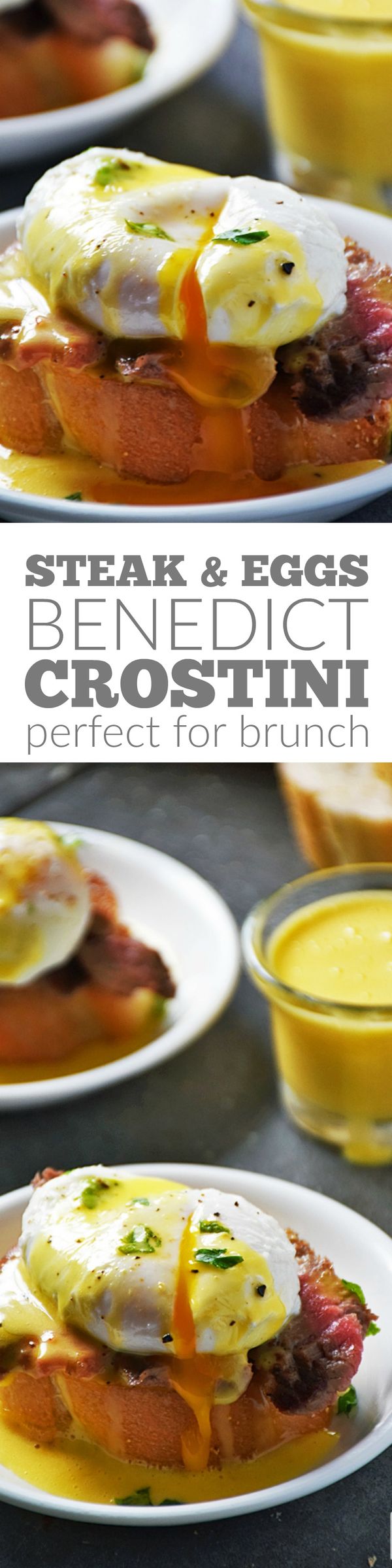 Steak and Eggs Benedict Crostini