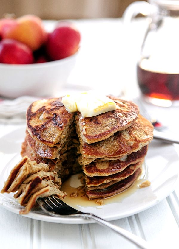 Steel Cut Oat Apple Blender Pancakes (Gluten Free