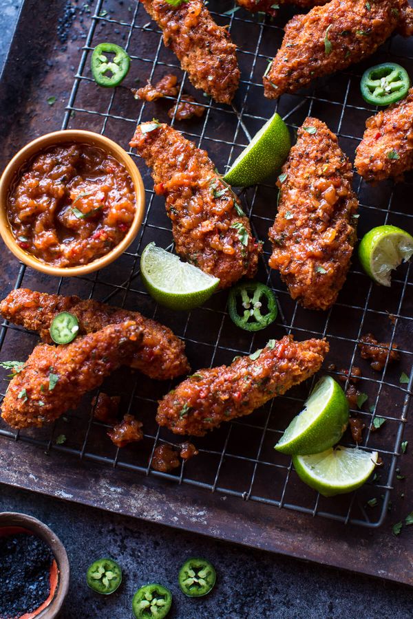 Sticky Mango Curry Oven Baked Boneless Wings