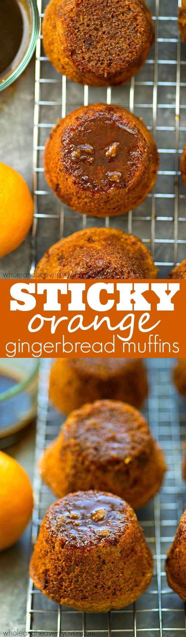 Sticky Orange Gingerbread Muffins