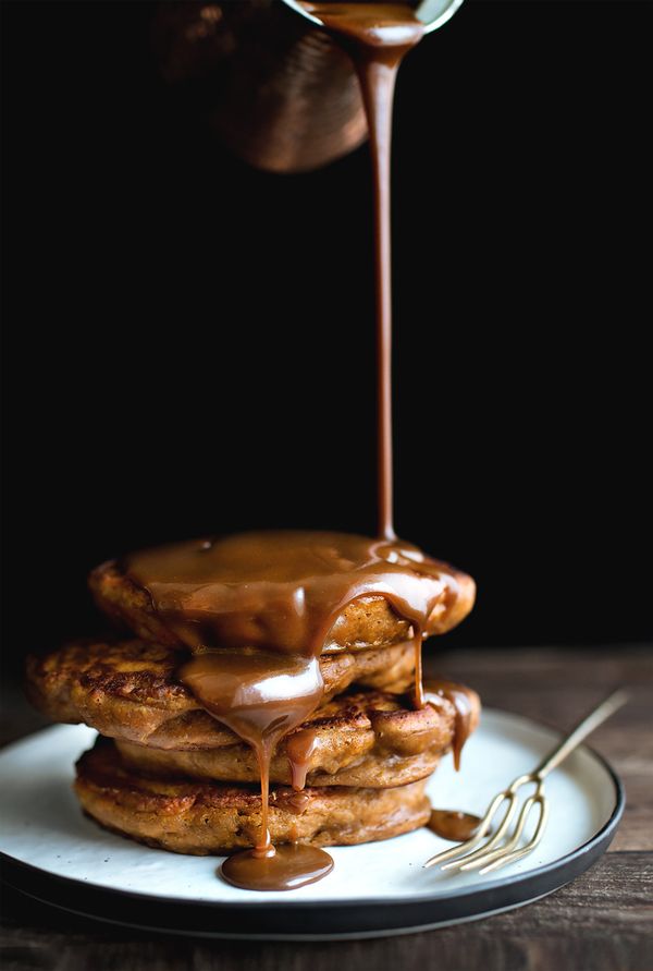 Sticky toffee pancakes