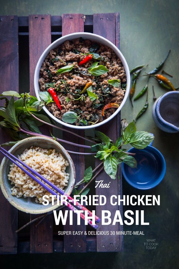 Stir-fried chicken with Thai basil (Gai Phat Krapao(2-3 servings