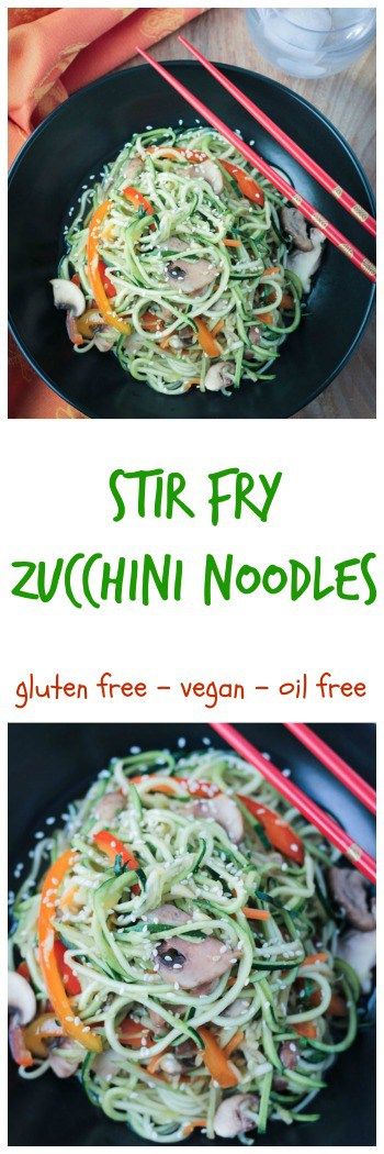 Stir Fry Zucchini Noodles (vegan, gluten free