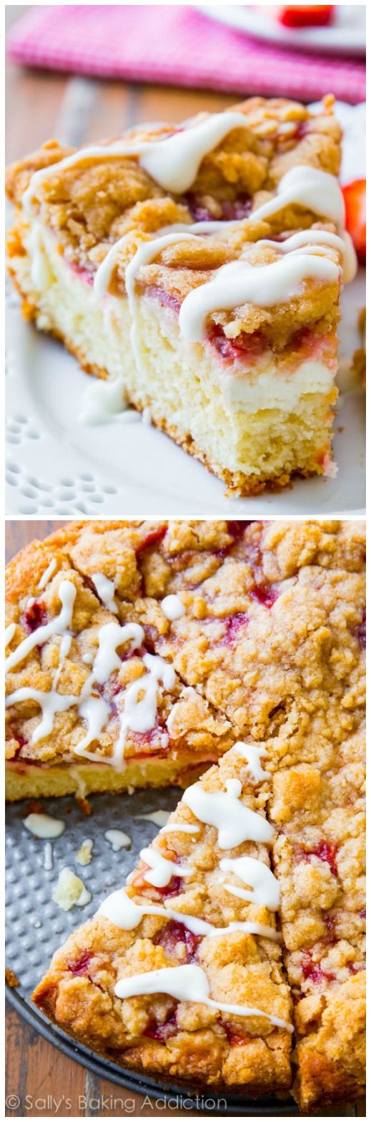 Strawberries 'n Cream Crumb Cake