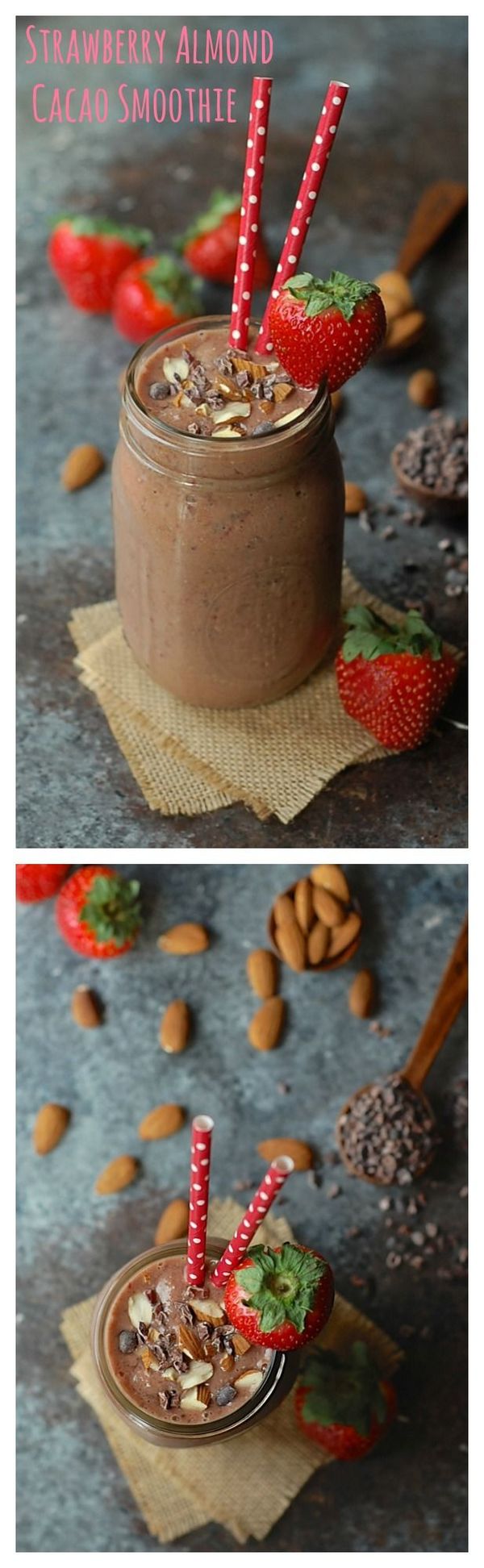 Strawberry Almond Cacao Smoothie