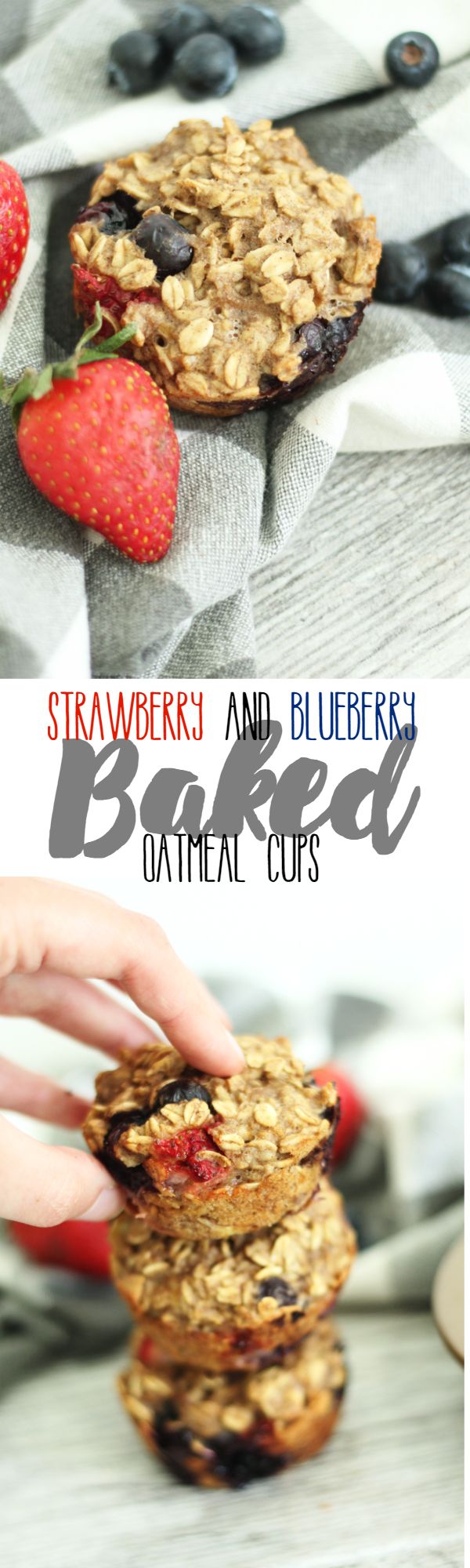 Strawberry & Blueberry Baked Oatmeal Cups