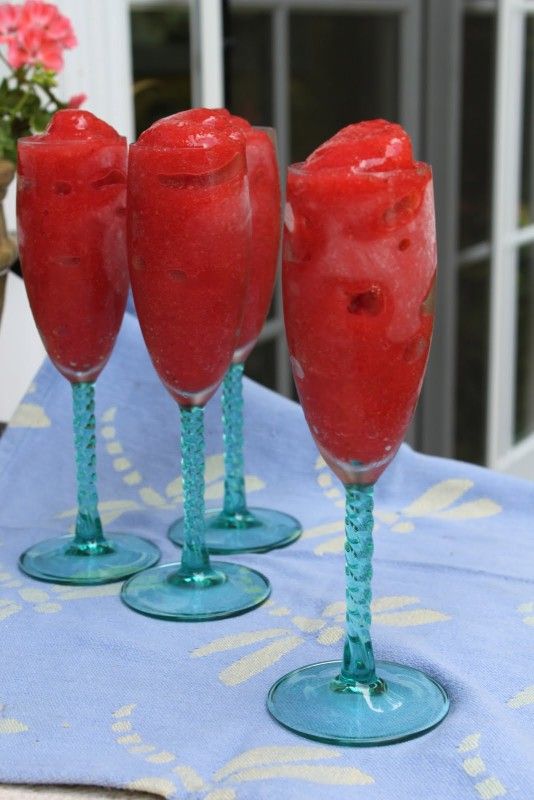 Strawberry and champagne slushies