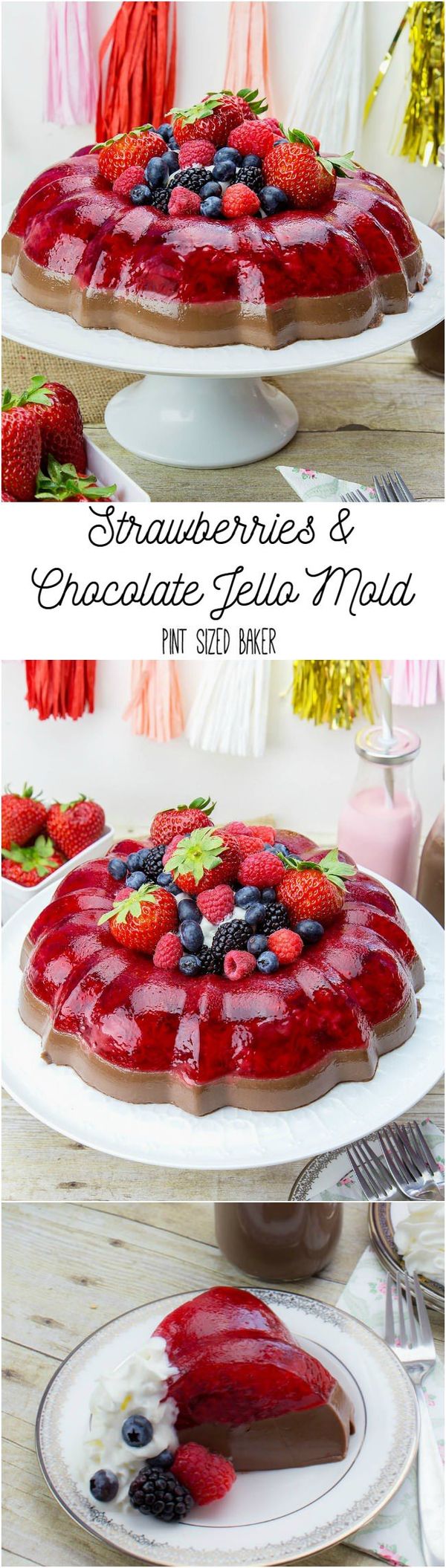 Strawberry and Chocolate Jello Mold