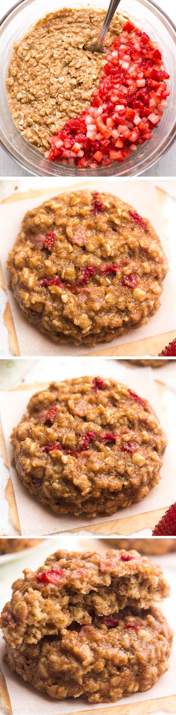 Strawberry Banana Bread Oatmeal Cookies